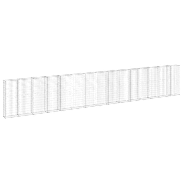 vidaXL Gabionenwand mit Abdeckung Verzinkter Stahl 900x30x150 cm 147818