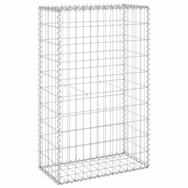 vidaXL Gabionenwand mit Abdeckung Verzinkter Stahl 60x30x100 cm 147811