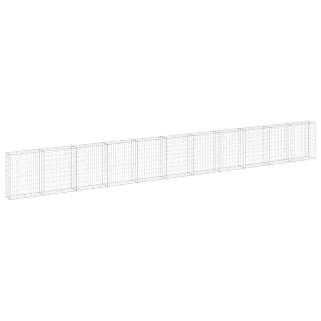vidaXL Gabionenwand mit Abdeckung Verzinkter Stahl 900x30x100 cm 147817