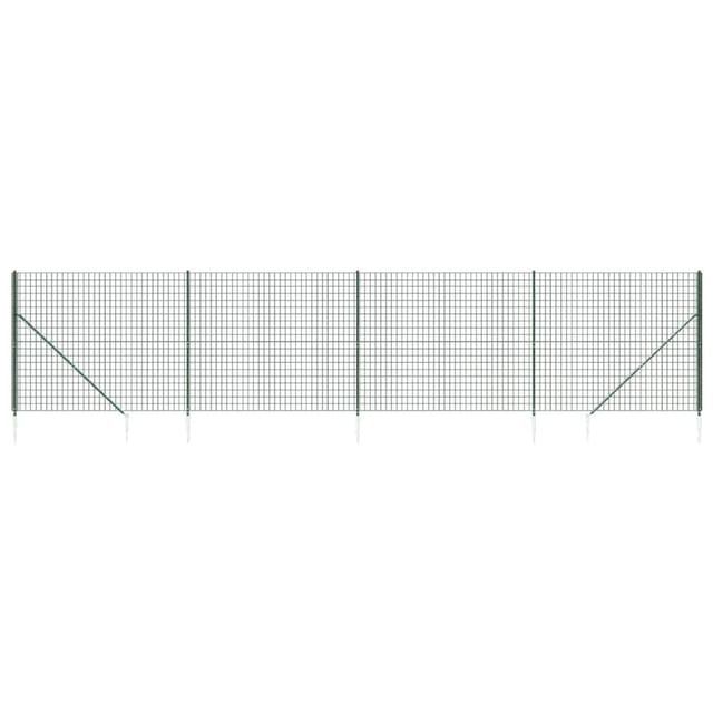 vidaXL Maschendrahtzaun mit Bodenhülsen Grün 1,4x10 m 154115