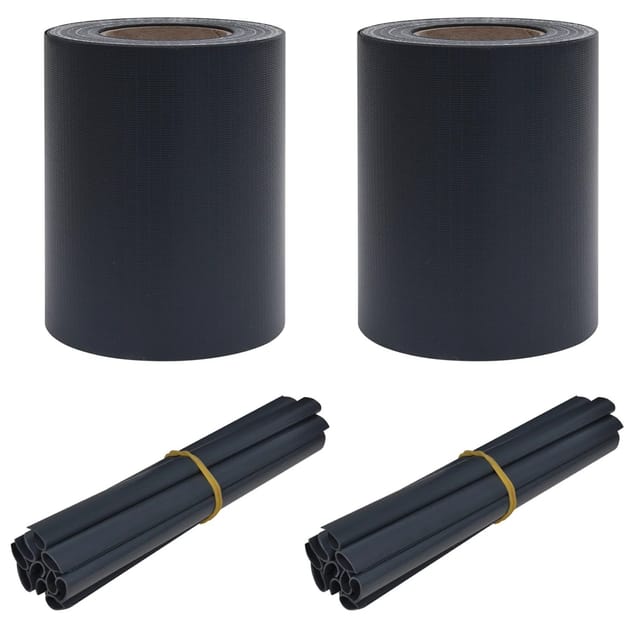 vidaXL Garten Sichtschutzbildschirme 2 Stk Dunkelgrau 35 x 0,19 m PVC 3294925