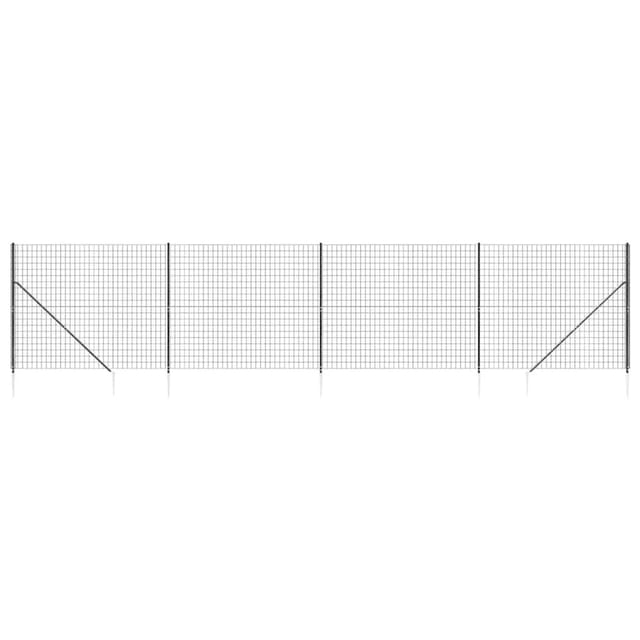 vidaXL Maschendrahtzaun mit Bodenhülsen Anthrazit 1,4x10 m 154259