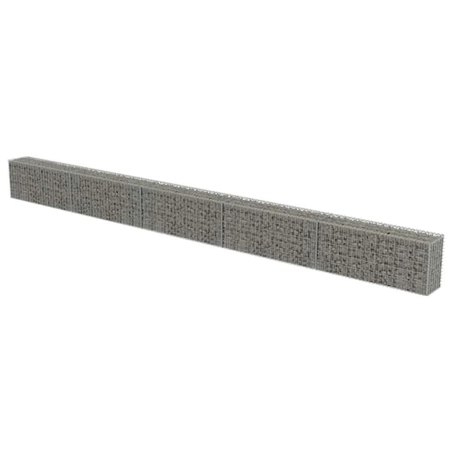 vidaXL Gabionenwand mit Abdeckung Verzinkter Stahl 600x30x50 cm 143583