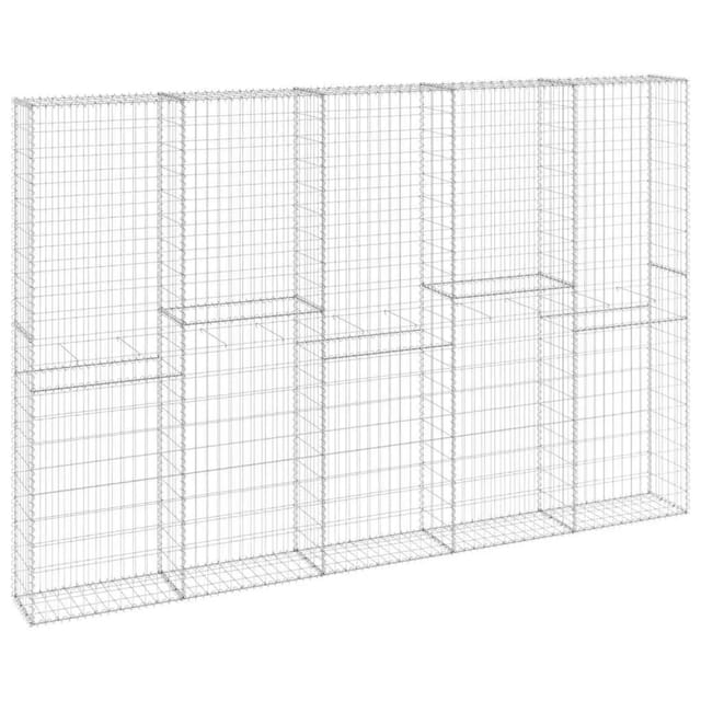 vidaXL Gabionenwand mit Abdeckung Verzinkter Stahl 300x30x200 cm 147823