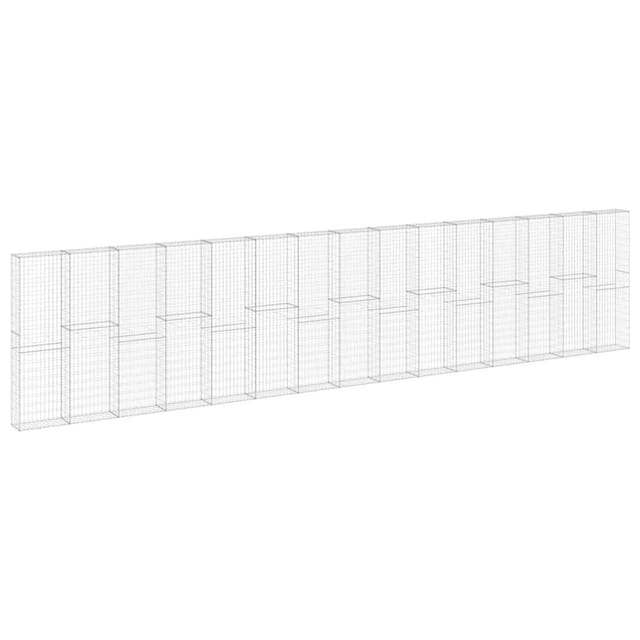 vidaXL Gabionenwand mit Abdeckung Verzinkter Stahl 900x30x200 cm 147819