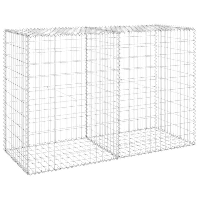 vidaXL Gabionenwand mit Abdeckung Verzinkter Stahl 150x60x100 cm 147814