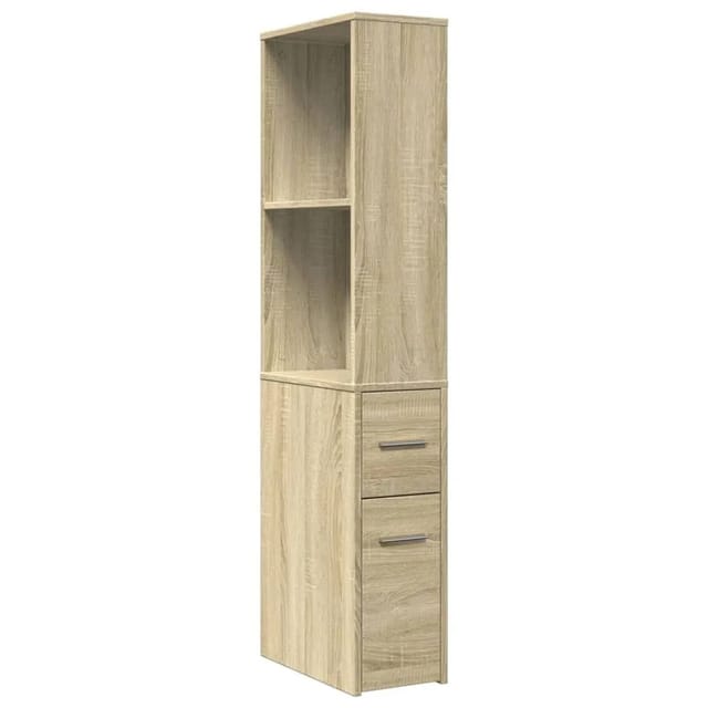 vidaXL Badschrank Schmal mit Rollen Sonoma-Eiche Holzwerkstoff 855297