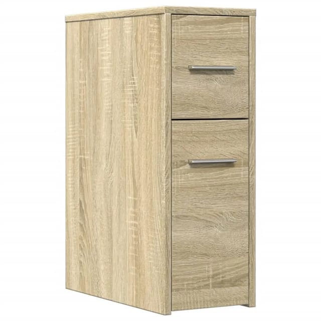 vidaXL Badschrank Schmal mit Rollen Sonoma-Eiche Holzwerkstoff 855279