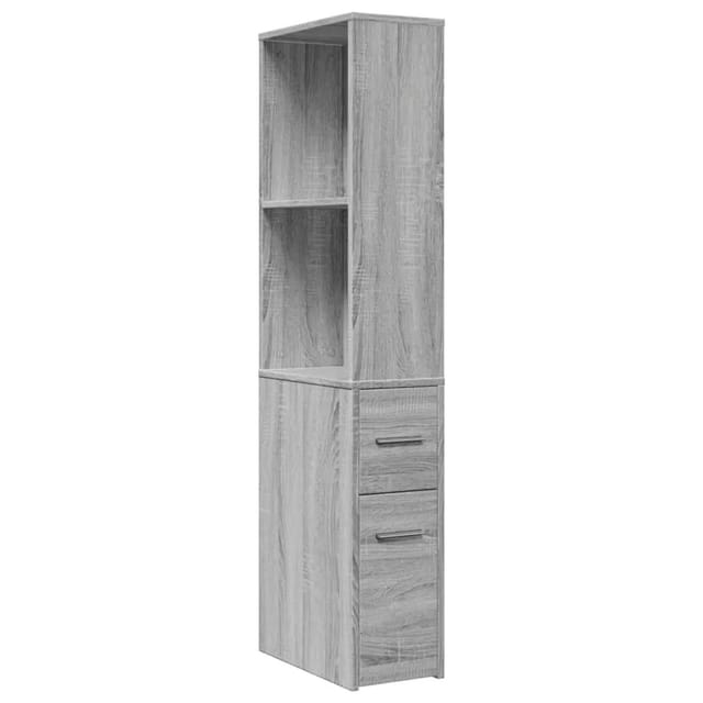 vidaXL Badschrank Schmal mit Rollen Grau Sonoma Holzwerkstoff 855300