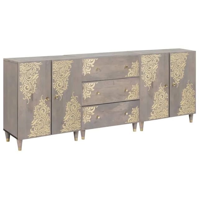 vidaXL Badezimmerschrank-Set 3 Stk Grau und Gold 180 x 33 x 75 cm 3310152