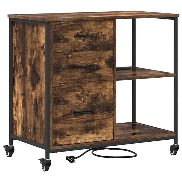 vidaXL Schrank mit Ladestation Geräucherte Eiche 76 x 41 x 72 cm 859837