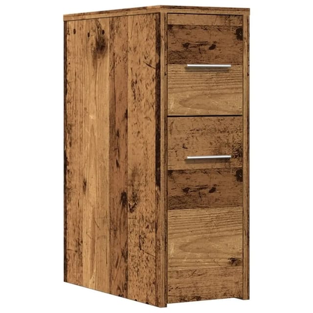 vidaXL Badschrank Schmal mit Rollen Altholz-Optik Holzwerkstoff 855284