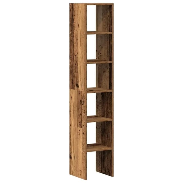 vidaXL Bücherregale 2 Stk Stapelbar Altholz-Optik 30x30x80 cm 858818
