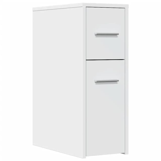 vidaXL Badschrank Schmal mit Rollen Weiß Holzwerkstoff 855277
