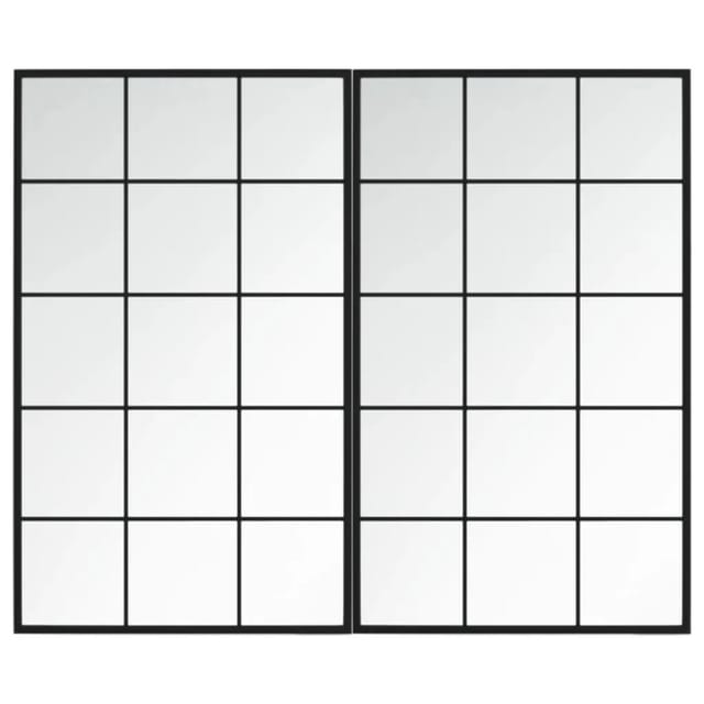 vidaXL Wandspiegel 2 Stk Schwarz 100x60 cm Metall 3189035