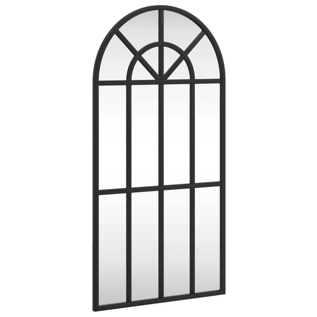 vidaXL Wandspiegel Schwarz 30x60 cm Gewölbt Eisen 358624