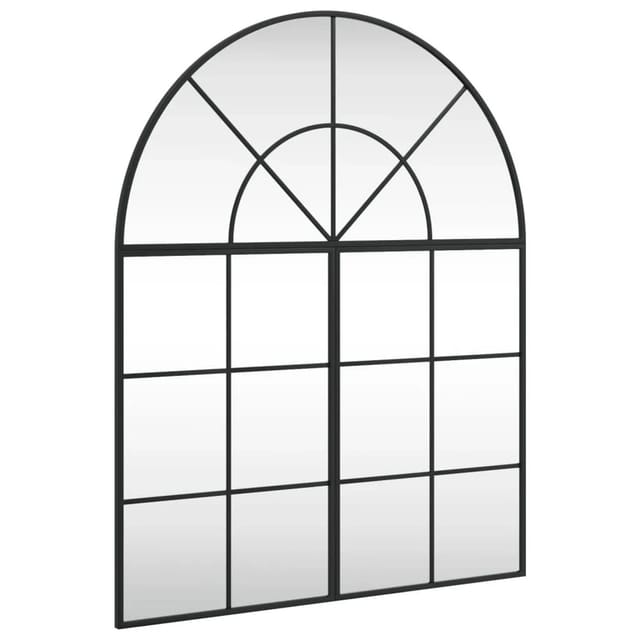 vidaXL Wandspiegel Schwarz 80x100cm Gewölbt Eisen 3200632