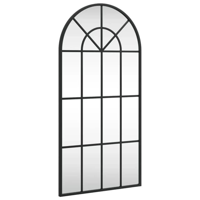 vidaXL Wandspiegel Schwarz 40x80 cm Gewölbt Eisen 358625