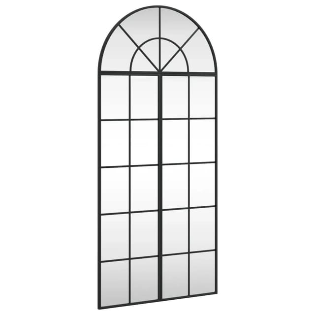 vidaXL Wandspiegel Schwarz 60x130 cm Gewölbt Eisen 3200607