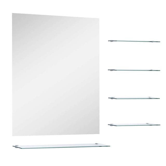 vidaXL Wandspiegel mit 5 Ablagen Silbern 50x60 cm 249444