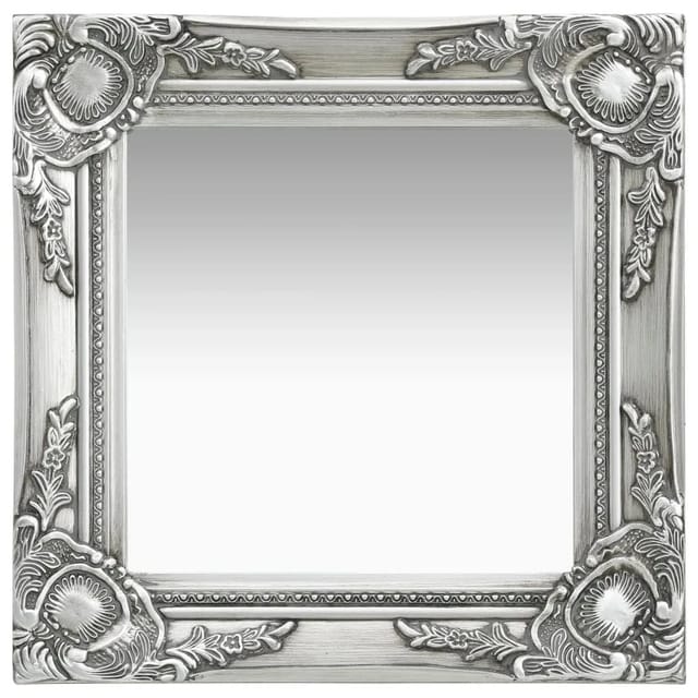 vidaXL Wandspiegel im Barock-Stil 40x40 cm Silbern 320306