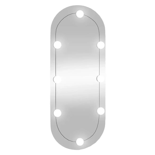 vidaXL Wandspiegel mit LED-Leuchten 30x70 cm Glas Oval 3189161