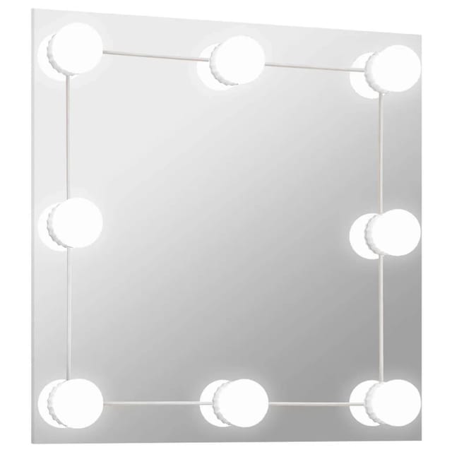 vidaXL Wandspiegel mit LED-Beleuchtung Quadratisch Glas 3078635