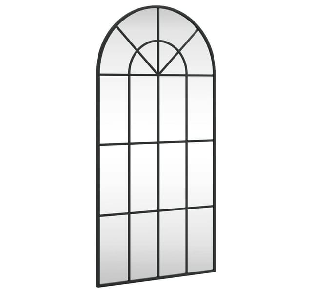 vidaXL Wandspiegel Schwarz 50x100 cm Gewölbt Eisen 358626