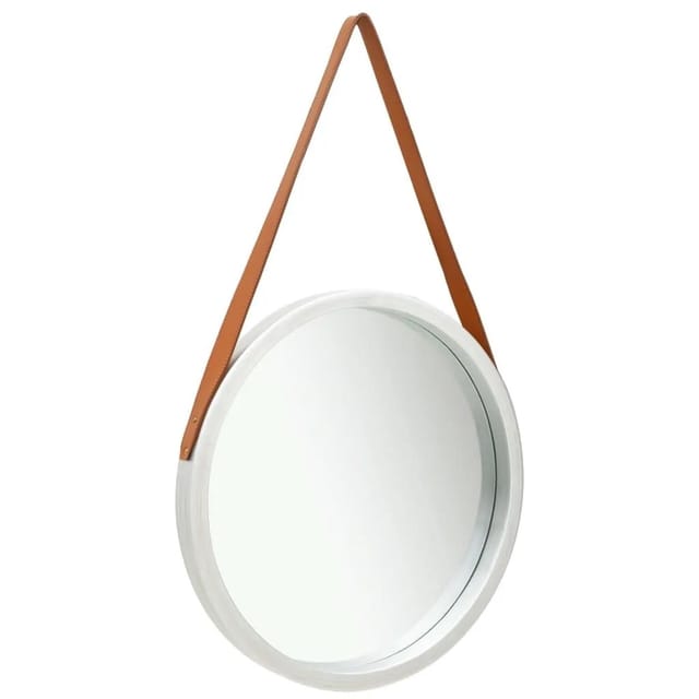 vidaXL Wandspiegel mit Gürtel 50 cm Silbern 320366
