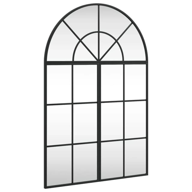 vidaXL Wandspiegel Schwarz 60x90 cm Gewölbt Eisen 3200605