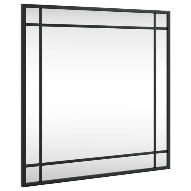 vidaXL Wandspiegel Schwarz 50x50 cm Quadratisch Eisen 358634