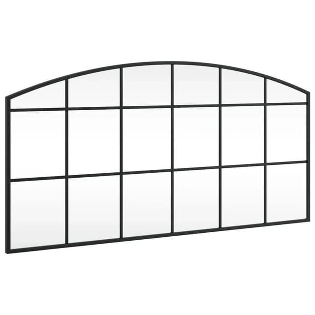 vidaXL Wandspiegel Schwarz 100x50 cm Gewölbt Eisen 358638