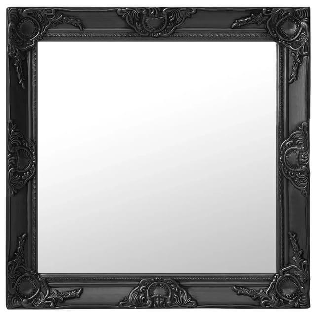 vidaXL Wandspiegel im Barock-Stil 60x60 cm Schwarz 320335