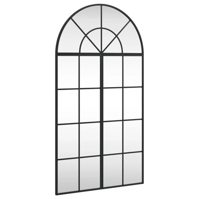 vidaXL Wandspiegel Schwarz 60x110 cm Gewölbt Eisen 3200606