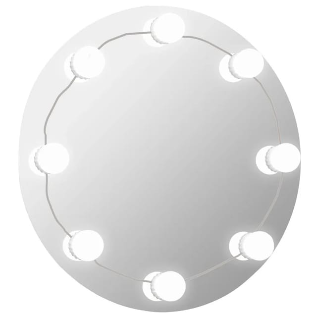 vidaXL Wandspiegel Ohne Rahmen mit LED-Beleuchtung Rund Glas 3078646
