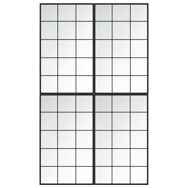 vidaXL Wandspiegel 4 Stk Schwarz 100x60 cm Metall 3189037