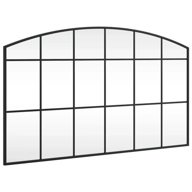 vidaXL Wandspiegel Schwarz 100x60 cm Gewölbt Eisen 358639