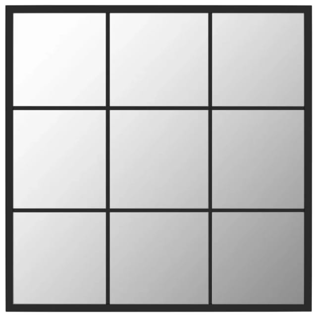 vidaXL Wandspiegel Schwarz 60x60 cm Metall 342206