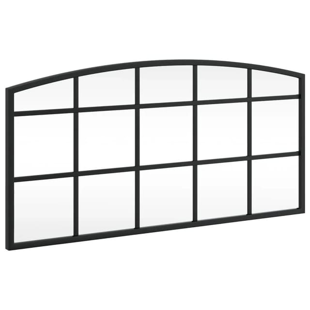vidaXL Wandspiegel Schwarz 60x30 cm Gewölbt Eisen 358636