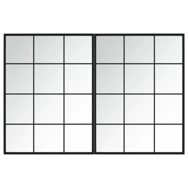vidaXL Wandspiegel 2 Stk Schwarz 80x60 cm Metall 3189032