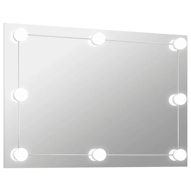 vidaXL Wandspiegel Ohne Rahmen mit LED-Beleuchtung Rechteckig Glas 3078645