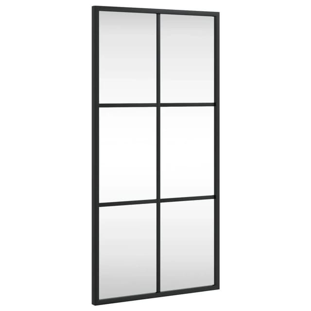 vidaXL Wandspiegel Schwarz 30x60 cm Rechteckig Eisen 358641