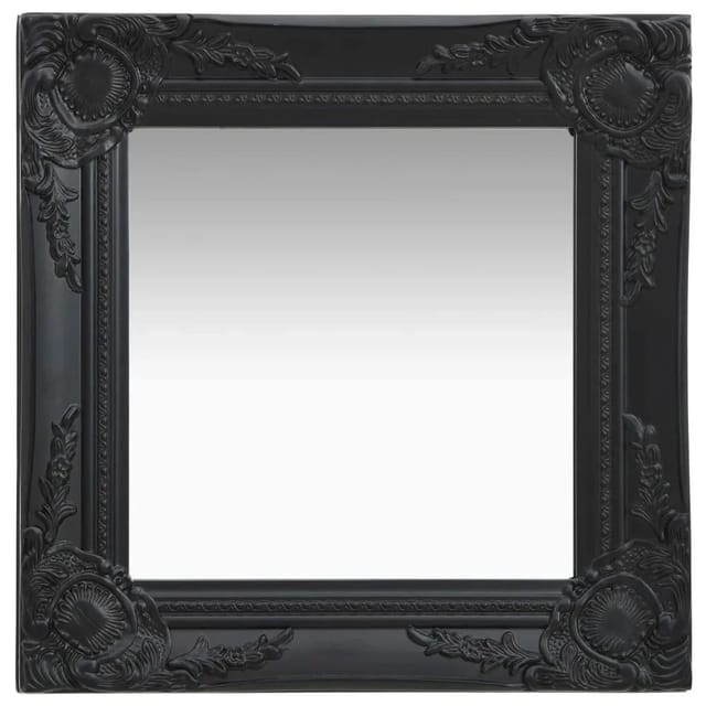 vidaXL Wandspiegel im Barock-Stil 40x40 cm Schwarz 320307