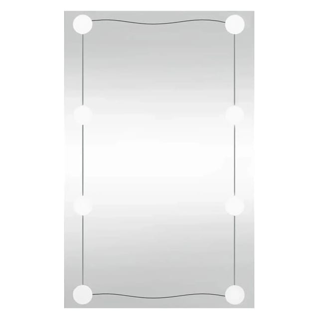 vidaXL Wandspiegel mit LED-Leuchten 50x80 cm Glas Rechteckig 3189156