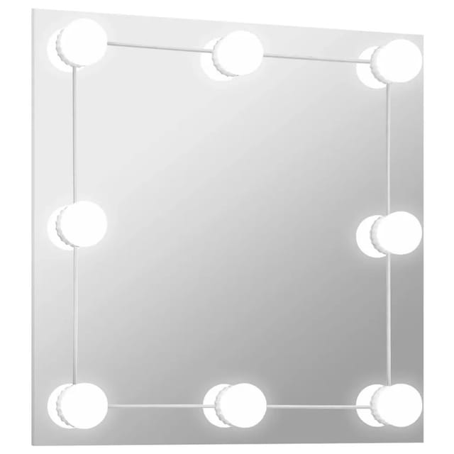 vidaXL Wandspiegel mit LED-Beleuchtung Quadratisch Glas 3078636