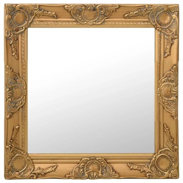 vidaXL Wandspiegel im Barock-Stil 50x50 cm Golden 320313