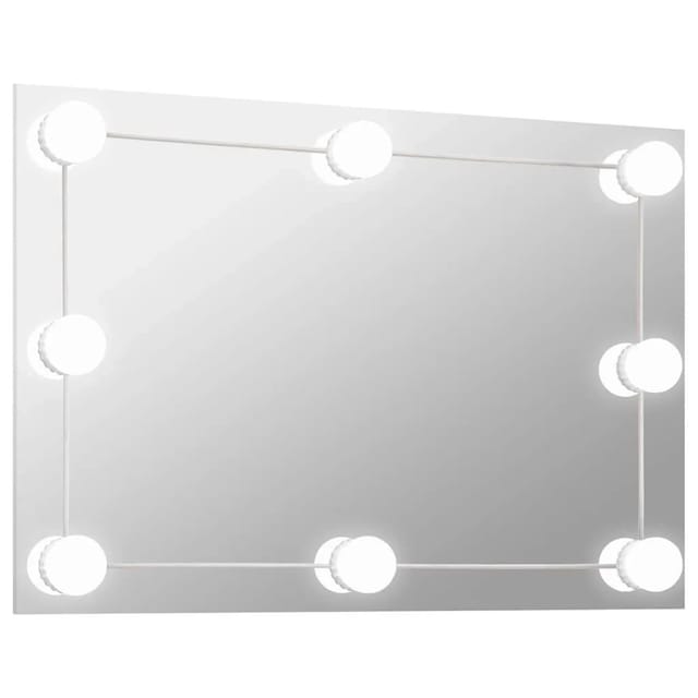 vidaXL Wandspiegel mit LED-Beleuchtung Rechteckig Glas 3078637