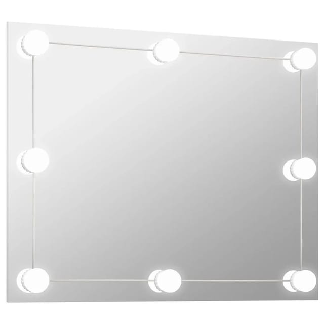 vidaXL Wandspiegel Ohne Rahmen mit LED-Beleuchtung Rechteckig Glas 3078644