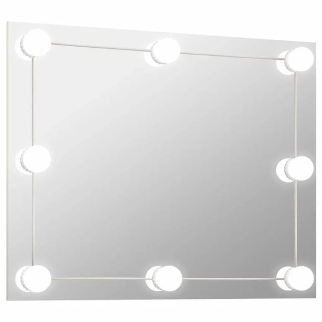 vidaXL Wandspiegel Ohne Rahmen mit LED-Beleuchtung Rechteckig Glas 3078643