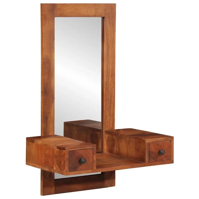 vidaXL Wandspiegel mit Schubladen 60x33x90 cm Massivholz Akazie 4102372
